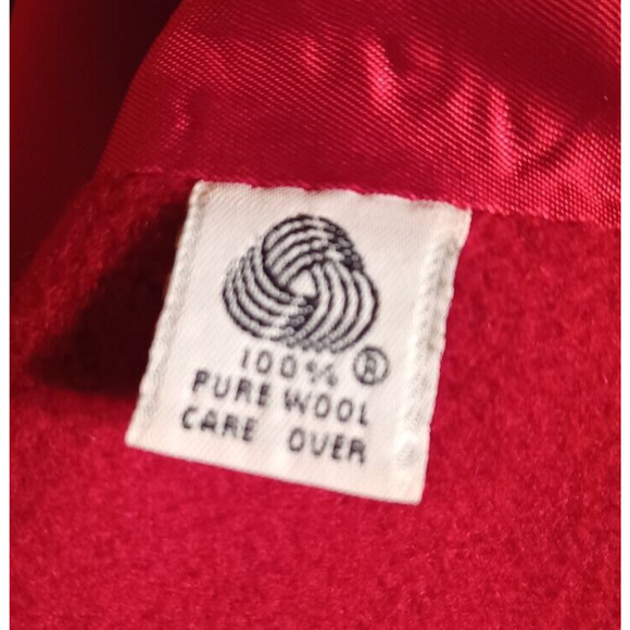 VTG KAREN Red Wool Coat Womens Large Mid Length Classic Winter Holiday Color - Picture 7 of 8